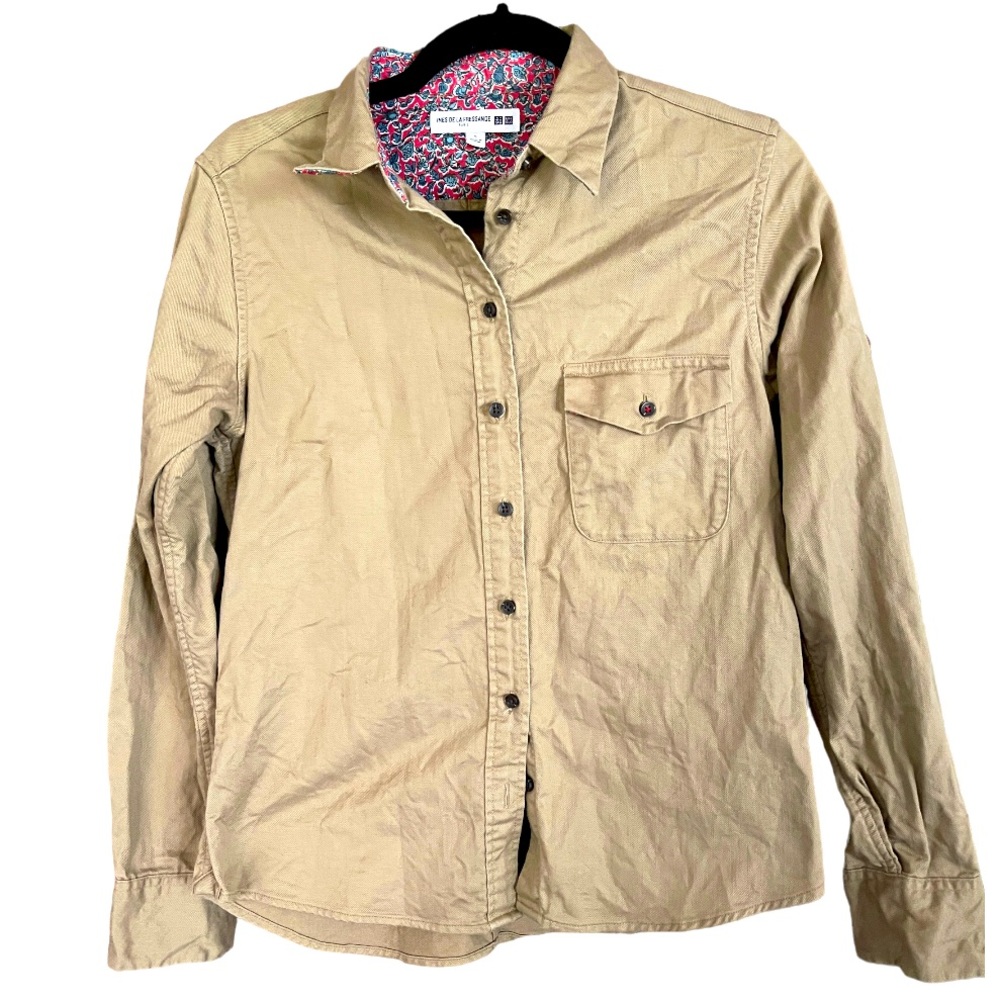 Uniqlo Ines De La Fressange S Button Collar‎ Shirt